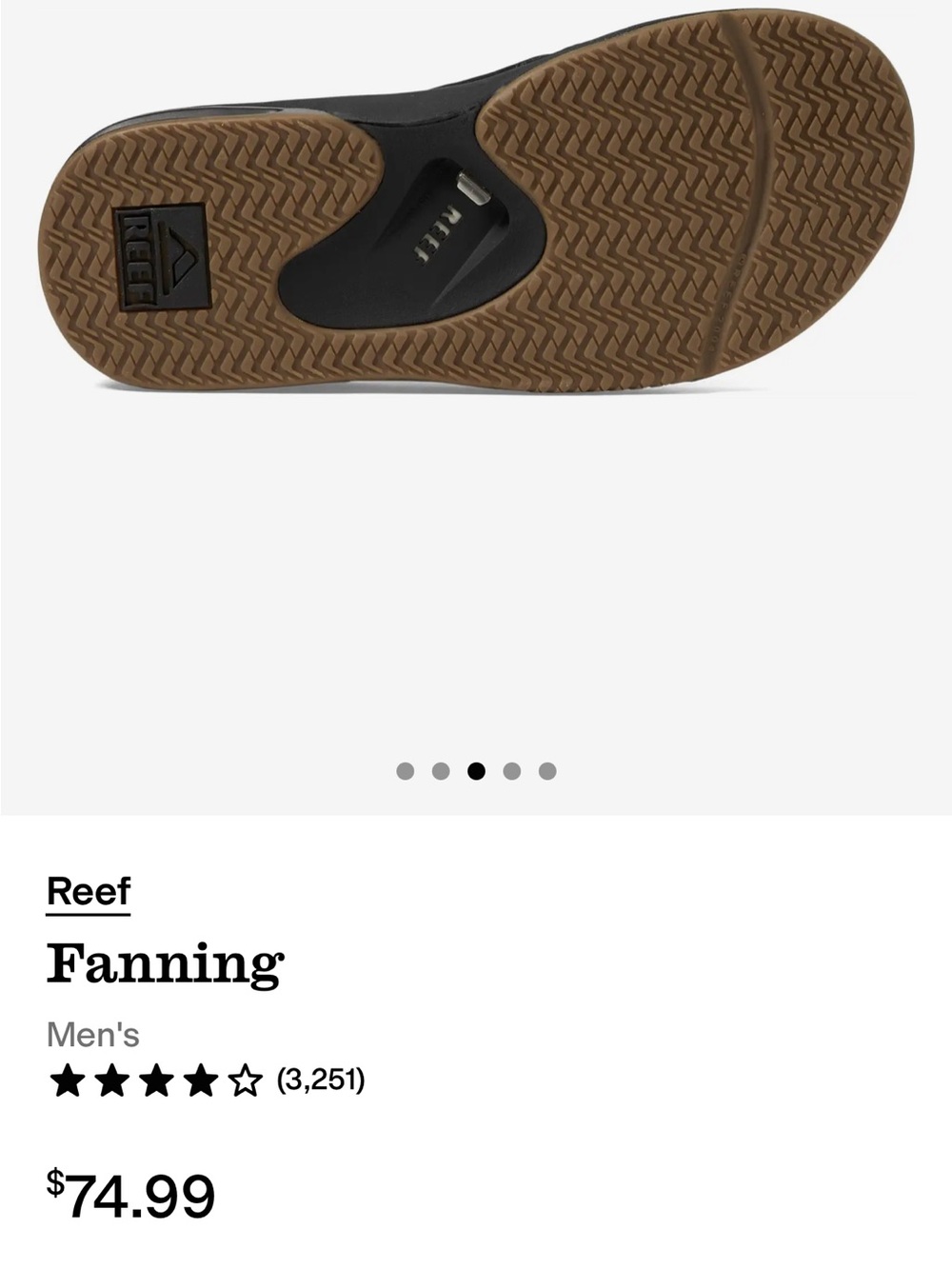 Reef Men's Black Air-Infused Fanning Flip Flops - Picture 2 of 7